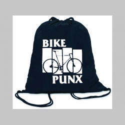 Bike Punx ľahké sťahovacie vrecko ( batôžtek / vak ) s čiernou šnúrkou, 100% bavlna 100 g/m2, rozmery cca. 37 x 41 cm